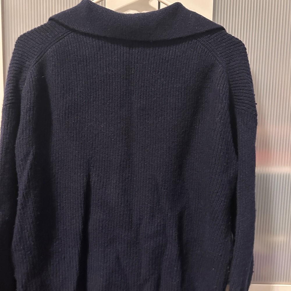 Massimo Dutti Deep Blue V-Neck Sweater - Picture 3 of 6